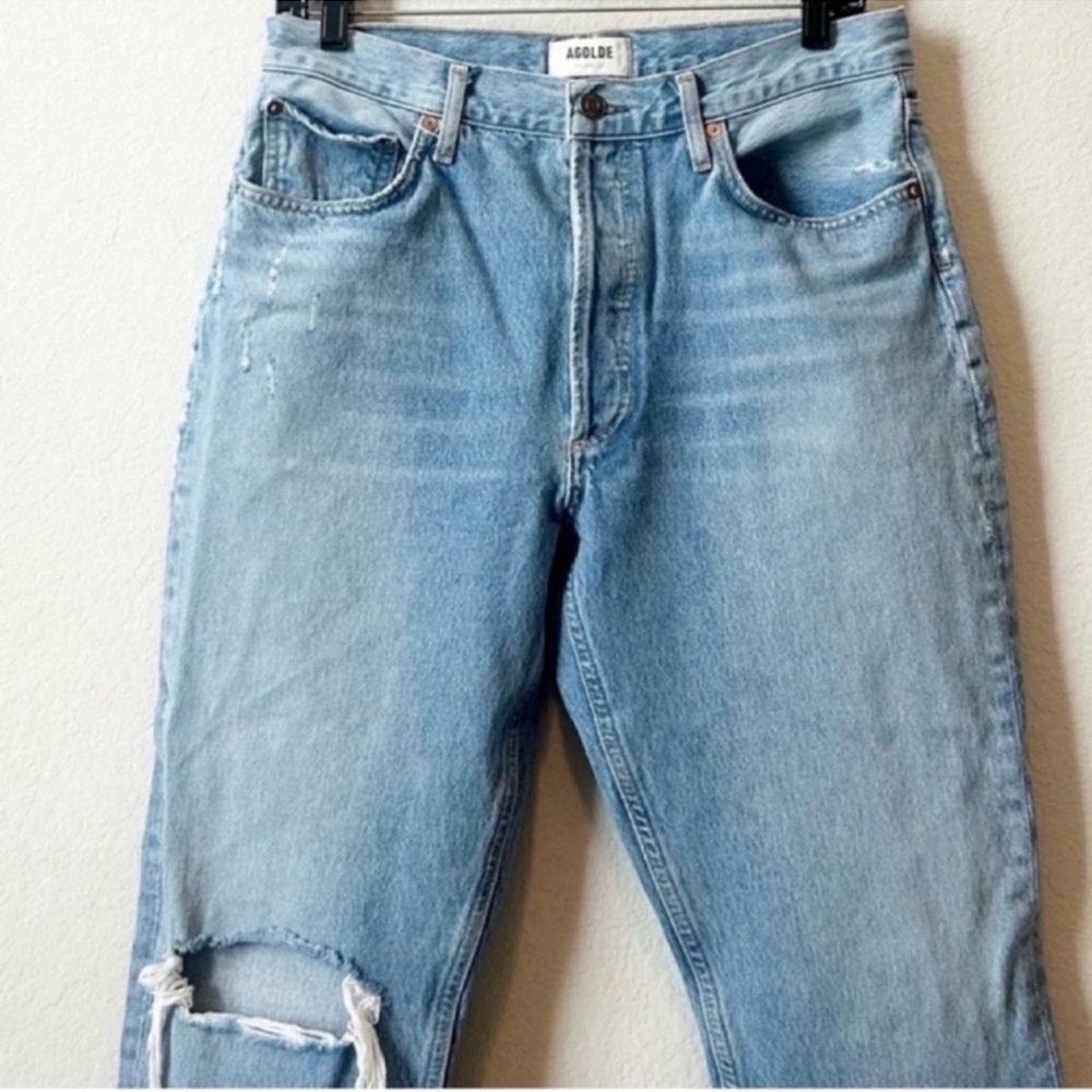 Agolde button fly high rise straight jeans - Picture 7 of 16